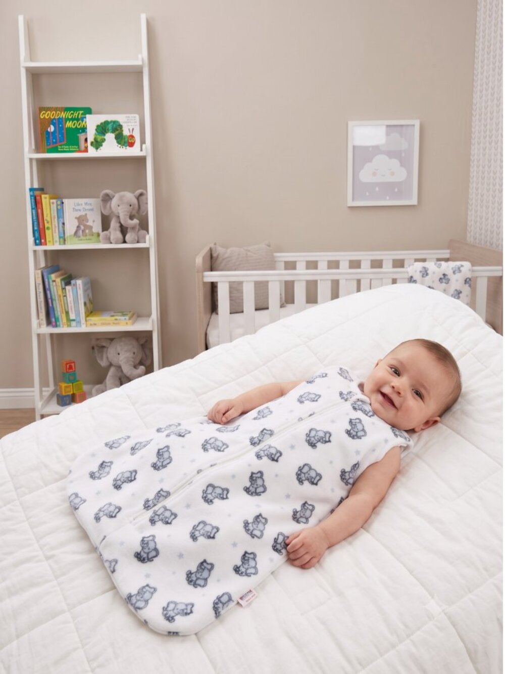 NWOT | Baby Fleece Sleep Sack Elephant & Stars Wearable Blank | 0-6 Months